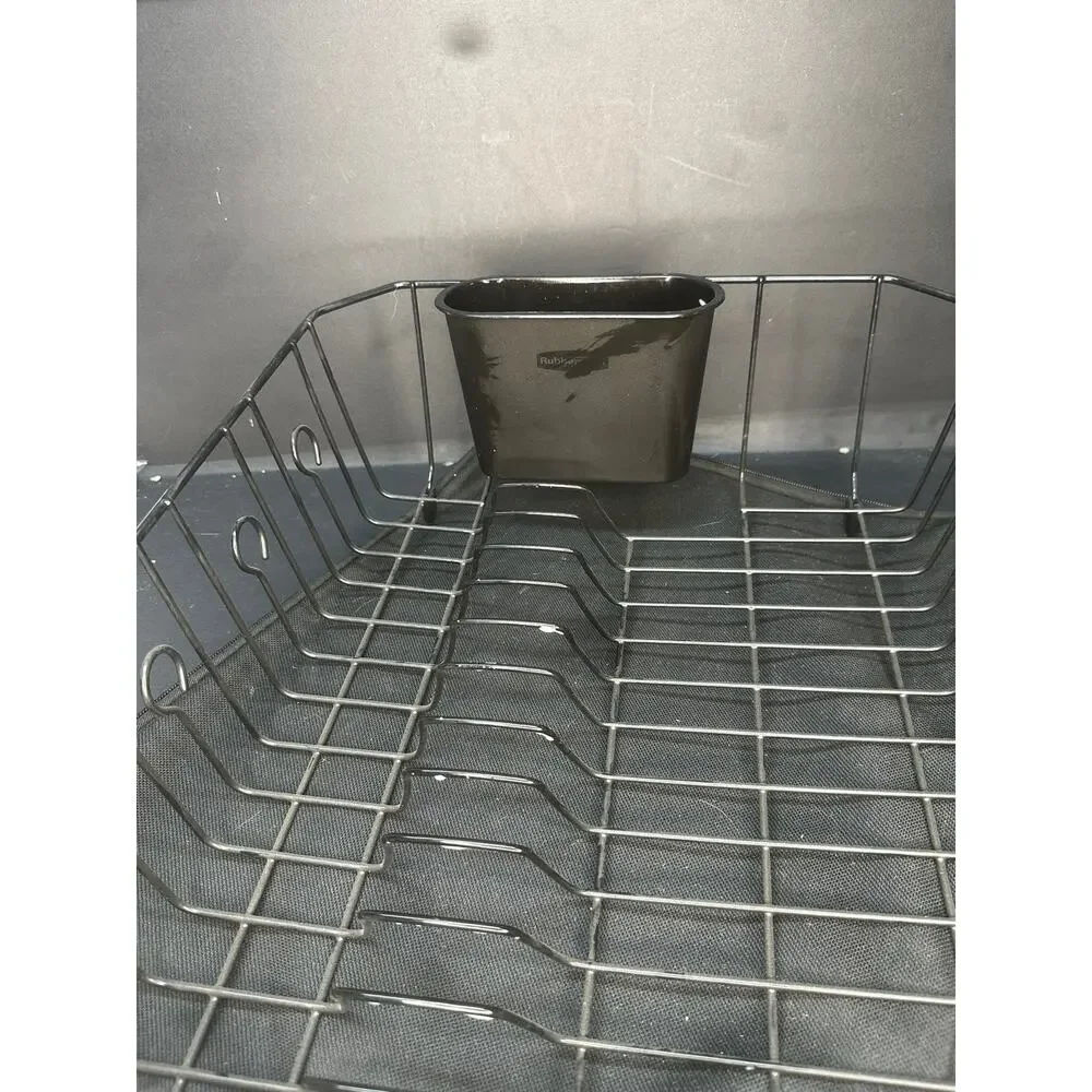 NEW Rubbermaid 6032 Dish Drainer, Black Wire, Large, Dry Rack 13.8 X 17.6 X 5.9